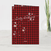 赤バッファロープレイド&雪片メリークリスマス シーズンカード (裏面)