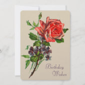 赤バラとスミレ カード (正面)