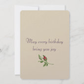 赤バラとスミレ カード (裏面)