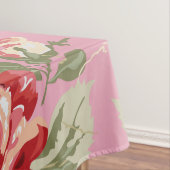 赤バラと白クラシックプリントテーブルクロス テーブルクロス (インサイチュ)