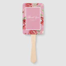 赤バラと白クラシックプリントハンドファン ハンドファン