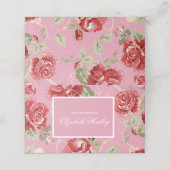 赤バラと白クラシックプリント座席表 プレイスカード (外部開封)