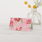 赤バラと白クラシックプリント座席表 プレイスカード (裏面)