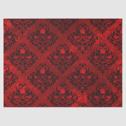 赤バラと黒ダマスクの赤 薄葉紙 (正面)