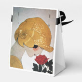 赤バラのルビー宝石の石モノグラムを有する女性 フェイバーボックス (裏面サイド)