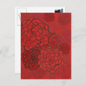 赤バラの葉書 ポストカード (正面/裏面)