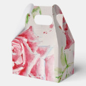 赤バラバラ花柄の水の色結婚の フェイバーボックス (裏面)