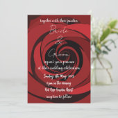 赤バラモダン結婚花 招待状 (スタンド正面)