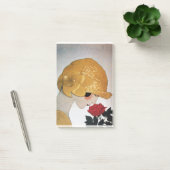 赤バラ付き婦人美しいファッション ポストイット (オフィス)