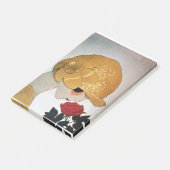 赤バラ付き婦人美しいファッション ポストイット (アングル)