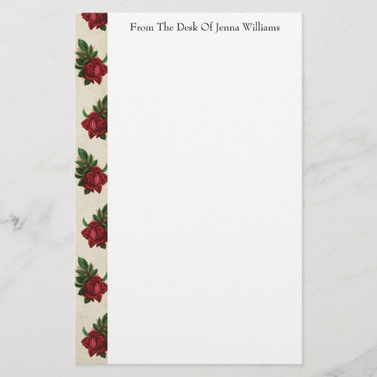 赤バラ文房具 便箋 (正面)