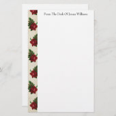 赤バラ文房具 便箋 (正面/裏面)