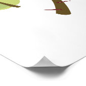 赤バラ模様 ポスター (角)