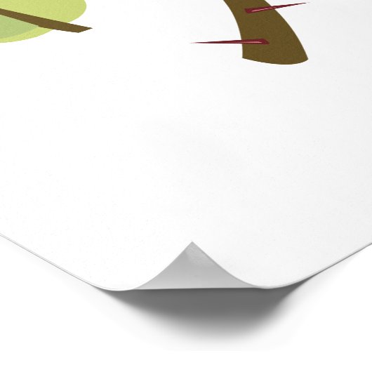 赤バラ模様 ポスター (角)