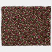 赤バラ毛布 フリースブランケット (正面(横))