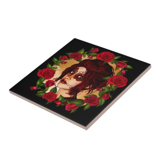 赤バラ砂糖人形 タイル (側面)