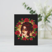 赤バラ砂糖人形 ポストカード (スタンド正面)