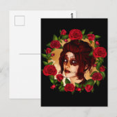 赤バラ砂糖人形 ポストカード (正面/裏面)