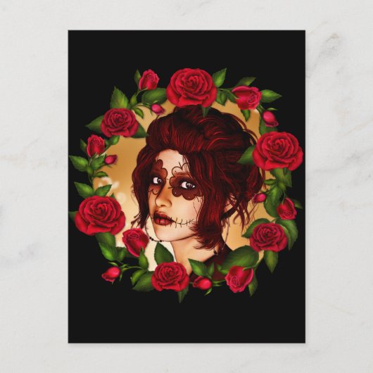 赤バラ砂糖人形 ポストカード (正面)