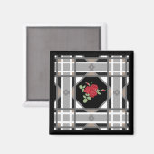 赤バラ磁石 マグネット (正面/裏面)