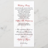 赤バラ結婚式 プログラム (裏面)