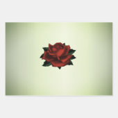 赤バラ色ゴシック風のグリーンラッピングシート ラッピングペーパーシート (正面3)