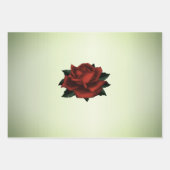 赤バラ色ゴシック風のグリーンラッピングシート ラッピングペーパーシート (正面)