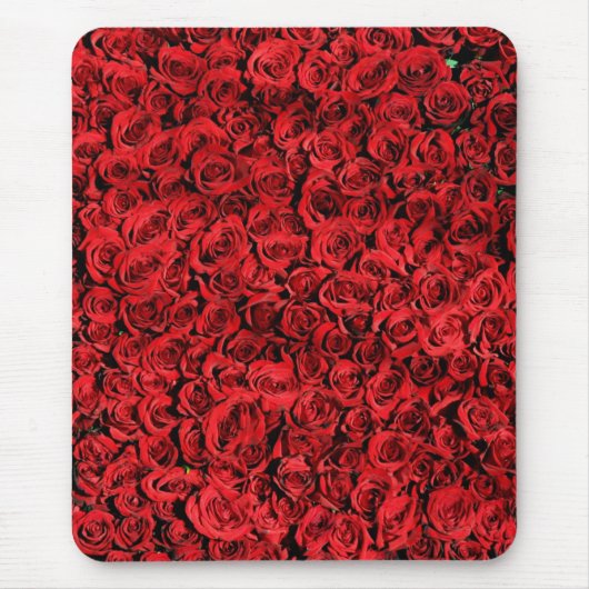 赤バラ花模様 マウスパッド (正面)