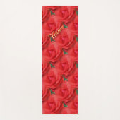 赤バラ花自然模様パーソナライズされた ヨガマット (正面)