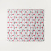 赤バラ花茎パターンデザイン タペストリー (正面(横))