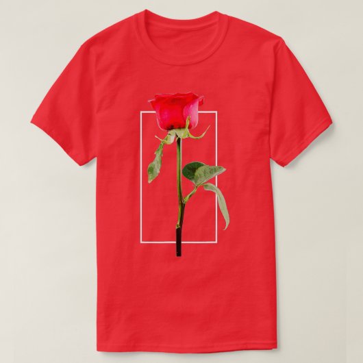 赤バラ花(2) Tシャツ (デザイン正面)