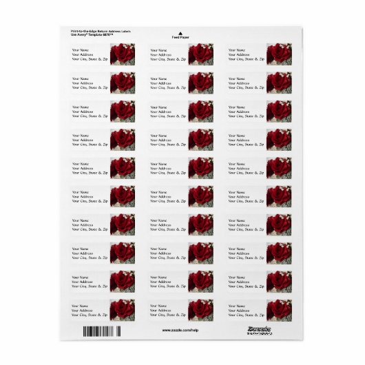 赤バラ ラベル (フルシート)