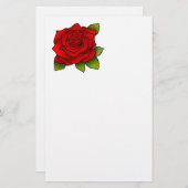 赤バラ 便箋 (正面/裏面)