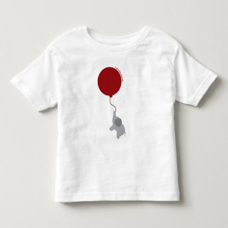 赤バルーンシャツ付き象 トドラーTシャツ