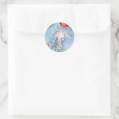 赤バルーンステッカー ラウンドシール (バッグ)