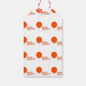 赤バルーンパターン（の模様が）あるハッピーバースデー ギフトタグ (裏面)