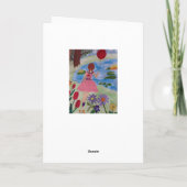 赤バルーン誕生日カード付き少女 カード (裏面)