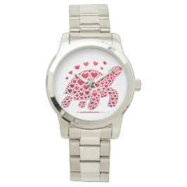 赤バレンタインデーハート 腕時計