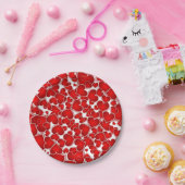 赤バレンタインデーパーティー ペーパープレート (パーティー)