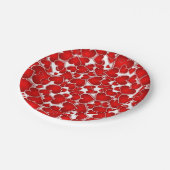 赤バレンタインデーパーティー ペーパープレート (アングル)