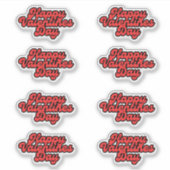 赤バレンタインデーフォントMEDIUMステッカーシート シール (正面)