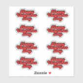 赤バレンタインデーフォントMEDIUMステッカーシート シール (シート)