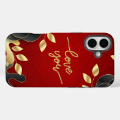 赤バレンタインデー愛するフローラ枠 Case-Mate iPhoneケース (裏面 (横))