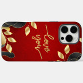赤バレンタインデー愛するフローラ枠 Case-Mate iPhoneケース (裏面 (横))