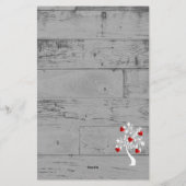 赤バレンタインハートの木パーソナライズされた文具 便箋 (裏面)