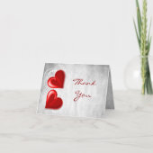 赤バレンタインハートサンキューカード カード (正面)