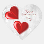 赤バレンタインハートシール ハートシール (正面)