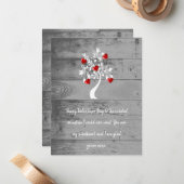 赤バレンタインハートツリーフラットノートカード ノートカード (正面/裏面インサイチュ)