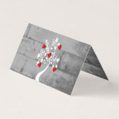 赤バレンタインハートツリー折り畳みカード (裏面)