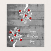 赤バレンタインハートツリー折り畳みカード (外部フラット)